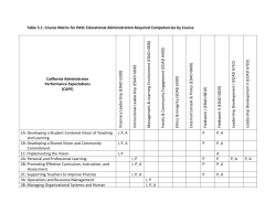 Table 5.1. Course Matrix for PASC Educational Administration