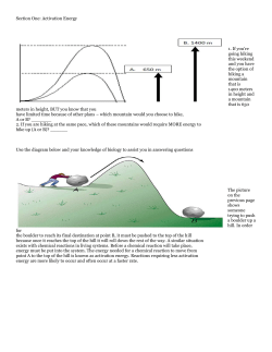 Section One: Activation Energy 1. If you`re going hiking this weekend
