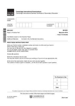 Cambridge International Examinations Cambridge International