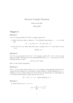 Exercises Complex Functions