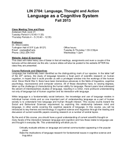 Language as a Cognitive System