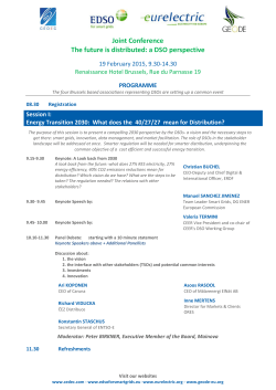 Joint Conference The future is distributed: a DSO