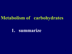 metabolism of carbohydrate(1)