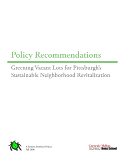 Policy Recommendations