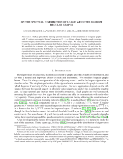 ON THE SPECTRAL DISTRIBUTION OF LARGE
