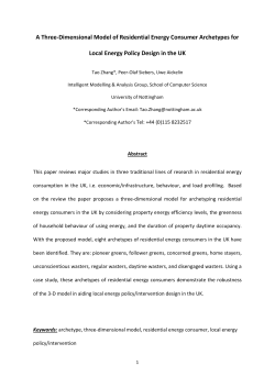 A Three-Dimensional Model of Residential Energy Consumer