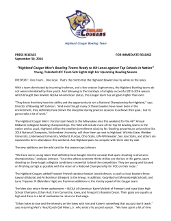 Highland Cougar Men`s Bowling Team Ready to Hit Lanes Against