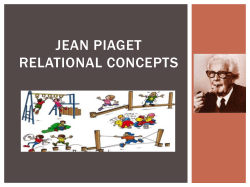 Jean Piaget&ndash;Relational Concepts