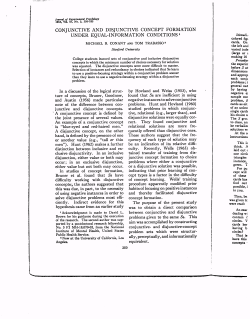 conjunctive and disjunctive concept formation