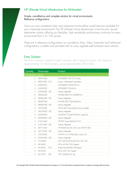 HP Ultimate Virtual Infrastructure for Midmarket Entry Solution
