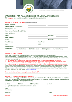application for full membership as a primary producer