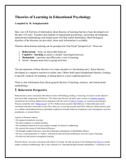 Learning as a Mental Process I. Gestalt Learning Theory