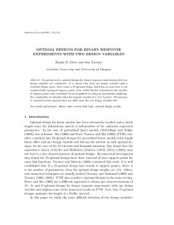 optimal designs for binary response experiments with two design