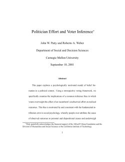 Politician Effort and Voter Inference - CASOS cmu