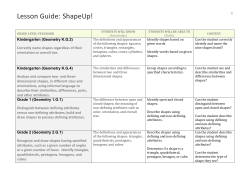 1 Lesson Guide: ShapeUp! GRADE LEVEL STANDARD