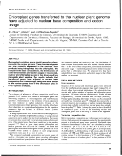 Chloroplast genes transferred to the nuclear plant genome have