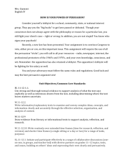 Pro or Con How is your power of persuasion? Speech Rubric