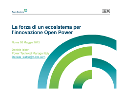 La forza di un ecosistema per l`innovazione Open Power
