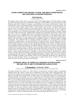 global markets for organic cotton, and india`s opportunities and