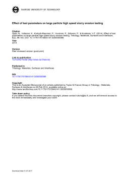 Effect of test parameters on large particle high speed slurry erosion