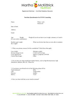 Questionnaire for PCOS counseling 2015