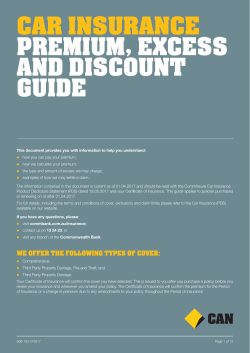 car insurance premium, excess and discount guide