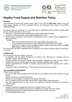 HEGS aligned Sample Preschool Food Policy