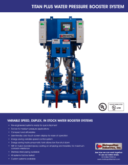 TITAN PLUS WATER PRESSURE BOOSTER SYSTEM