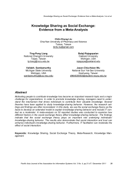 Knowledge Sharing as Social Exchange