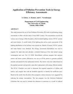 Application of Pollution Prevention Tools in Energy Efficiency
