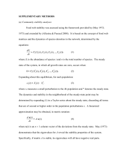 SUPPLEMENTARY METHODS (a) Community stability analyses