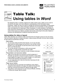 Table Talk: Using tables in Word
