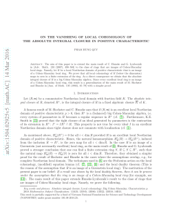 On the vanishing of local cohomology of the absolute integral
