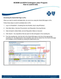 How to submit bids - Blue Cross Blue Shield of Michigan