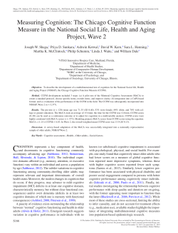 Measuring Cognition: The Chicago Cognitive
