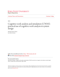 Cognitive work analysis and simulation (CWAS): practical use of