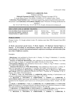 Curriculum vitae CHRISTIAN LARROCHE, Ph.D