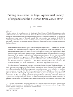 Putting on a show: the Royal Agricultural Society of England and the