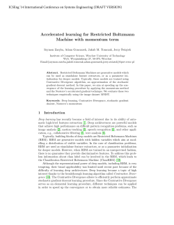 Accelerated learning for Restricted Boltzmann Machine with