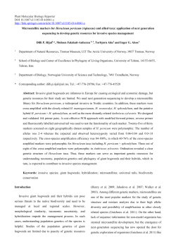 Plant Molecular Biology Reporter DOI 10.1007/s11105-014-0841