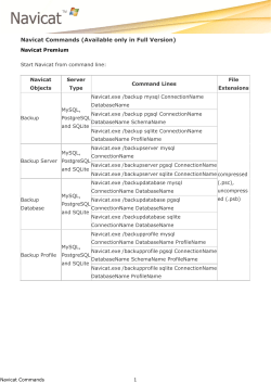 Navicat Commands (Available only in Full Version) - E