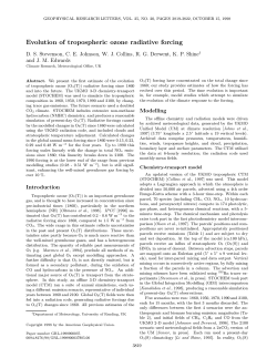 Evolution of tropospheric ozone radiative forcing