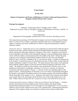 Project Report 26 May 2014 Impacts of Seagrasses and Ocean