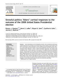 Stressful politics: Votersв&euro;&trade; cortisol responses to the outcome of