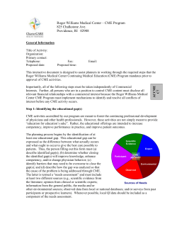 CME Planning Application - Roger Williams Medical Center