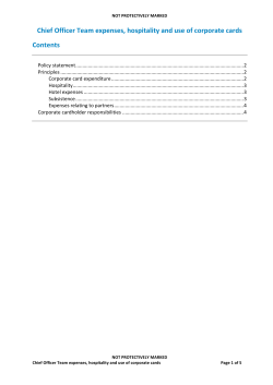 Chief Officer Team expenses, hospitality and use of corporate cards