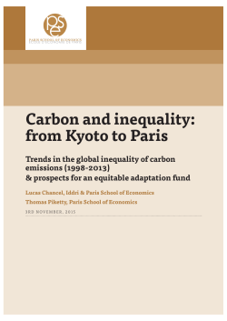Carbon and inequality: from Kyoto to Paris - Thomas Piketty