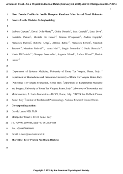 Liver Protein Profiles in Insulin Receptor Knockout Mice Reveal