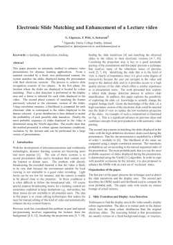 Electronic Slide Matching and Enhancement of a Lecture video