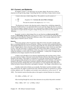 18-1 Current, and Batteries